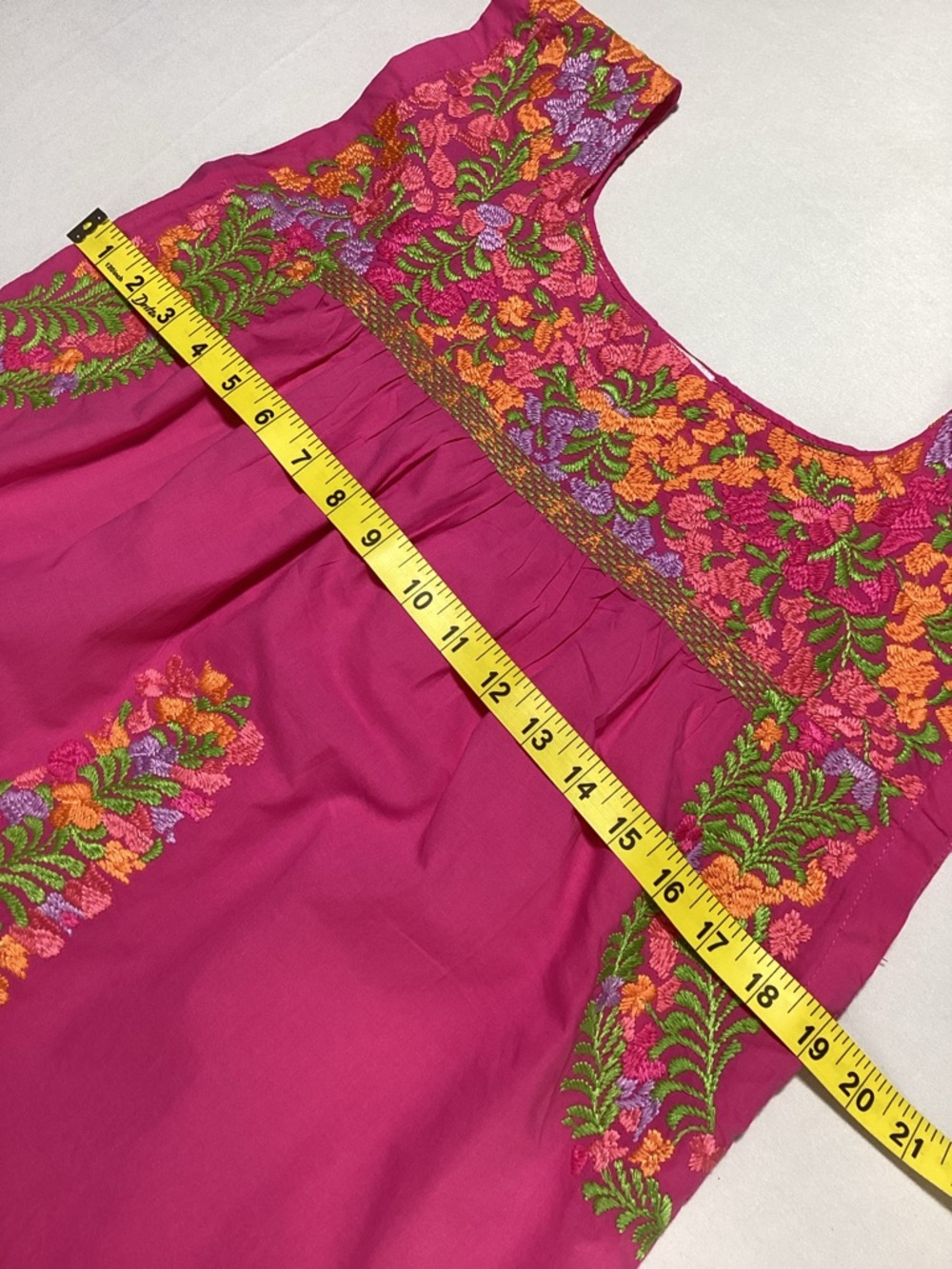 j.Marie Kiara Top Embroidered Pink Floral Mexican Design - Picture 9 of 10